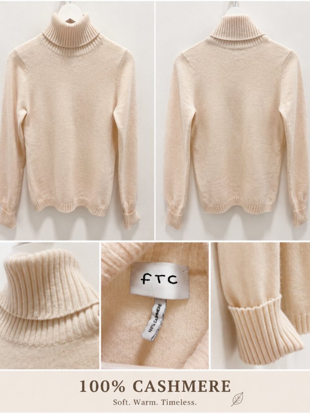 100% Cashmere Turtleneck Sweater